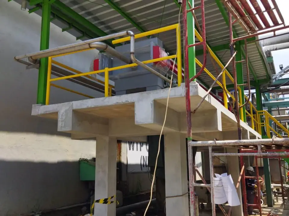 Instalasi Filter Press dan integrasi piping di lokasi industri